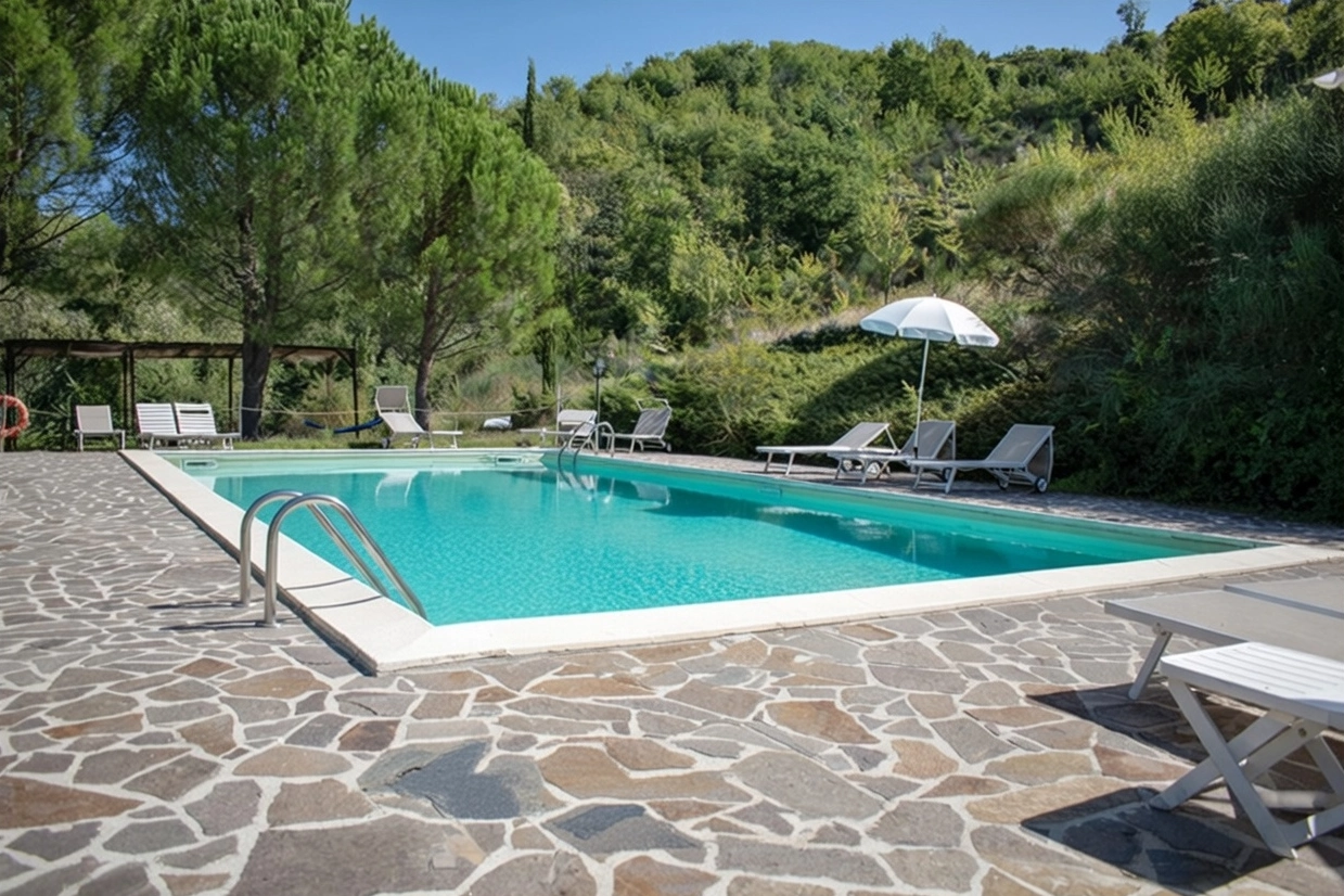 Serene outdoor pool area at Basaletto